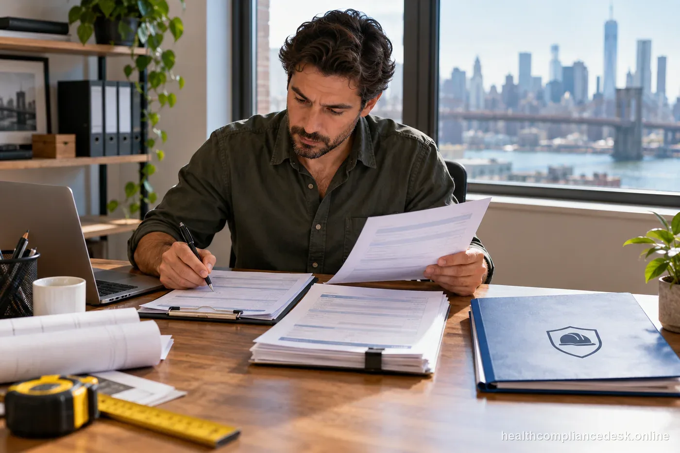 New York small business owner reviewing a CE-200 certificate request and permit details